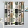 thumbnail image 4 of Bear Deer Curtains for Living Room, Rustic Cabin Retro Window Treatments for Bedroom, Wildlife Woodland Animal Elk Moose Lodge Buffalo Plaid Drapes 2 Panel Sets,42x54 Inch, 4 of 6