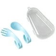 thumbnail image 2 of Visland Baby Utensils Spoon Fork Set with Travel Safe Case Toddler Babies Children Feeding Training Spoon Easy Grip Self Feeding Learning Spoon, 2 of 8