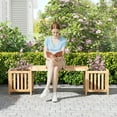 thumbnail image 4 of Costway Patio Wooden Bench with Planter 2 Side Flower Box Slot Design for Easy Assembly, 4 of 10