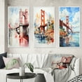 thumbnail image 1 of Designart "Architectural Marvel Red Bridge II" Paysages Urbains Art Mural Encadré Ensemble de 3 - Cadre de Ponts Rouges en Toile pour Décoration de Salon, 1 of 6