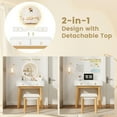 thumbnail image 2 of Giantex Vanity Set w/Lighted Mirror, Bedroom Dressing Table w/Padded Stool, 3-Color Touch-Screen Dimming Light & 4 Drawers, White, 2 of 6