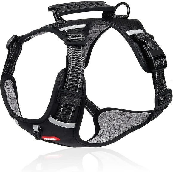 Dog Harness, Adjustable No Pull Dog Harness Vest Harness, Reflective Soft Pet Vest Harnessblack S)
