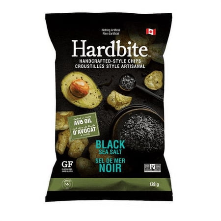 Hardbite Black Sea Salt baked in Avocado Oil Chips  128g/4.5 oz.  {Imported from Canada}