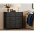 thumbnail image 6 of Dresser for Bedroom with 4 Storage Drawers, Small Dresser Chest of Fabric Drawers with Sturdy Steel Frame, Wood Top, Black, 6 of 7