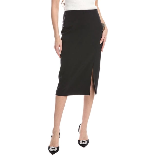 Falda Lápiz Midi Anne Klein con Costura Asimétrica y Cintura Elástica