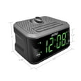NELSONIC AM/FM Projection Dual Alarm Clock Radio, Black and Silver with
