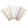 thumbnail image 3 of Pajitas Papel Desechables A Rayas Colores Suministros para Fiestas (multicolor) 25 Uds., 3 of 9