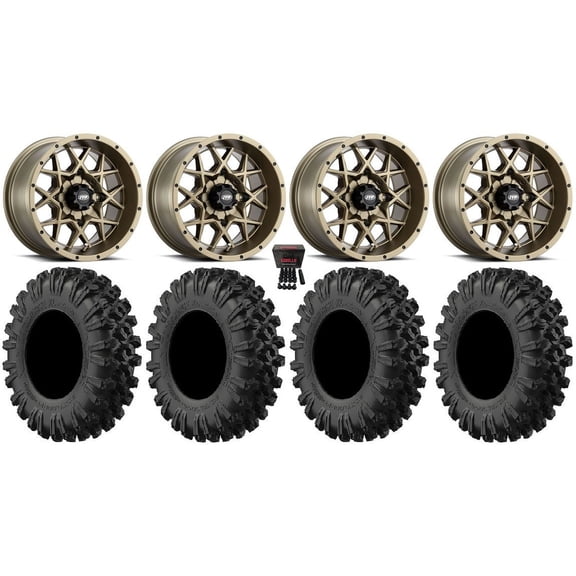 ITP Hurricane 15" Wheels Bronze 37" MotoRavage XL Tires Can-Am Commander Maverick Renegade Outlander Defender