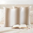 thumbnail image 3 of Khaki White Ombre Outdoor Waterproof Pillow Covers, Modern Abstract Art Farmhouse Gradient Decorative Square Throw Pillowcase Sofa Cushion Sham for Patio/Couch/Chair, 26"x26" 2 Pack, 3 of 8