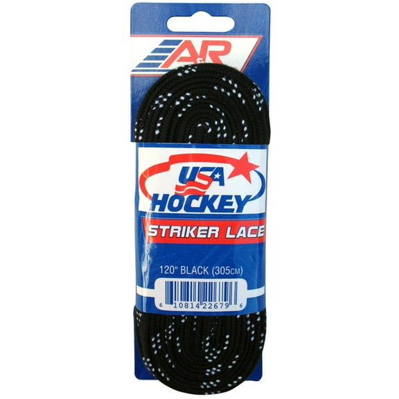 A&R Sports USA Hockey Striker Laces, Non-Waxed 120" - Black