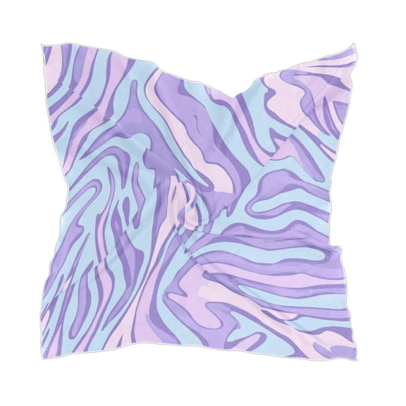 Lavender Zebra Print Women's Fashion Soft Scarf Square Satin Head Scarf Neck Scarf Head Hair Wraps