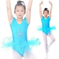 thumbnail image 5 of Toddler Girls Short Sleeve Glitter Ballet Tutu Leotard Dance Ballerina Outfit Dress with Flower Front, 5 of 8