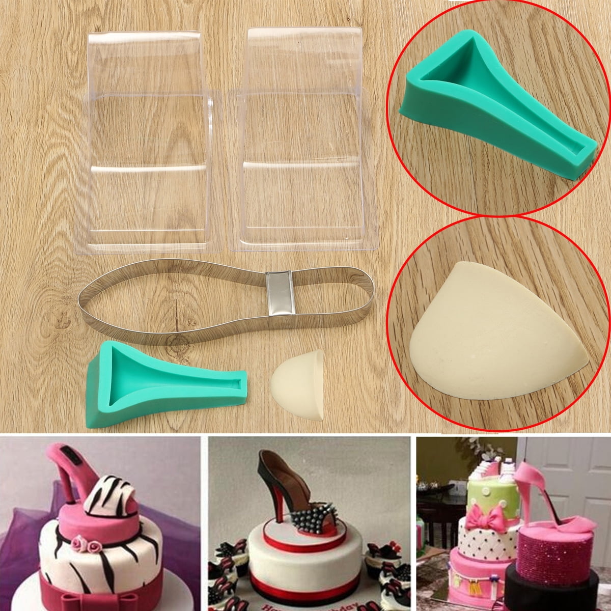 TANGCHU 3D High-heeled Shoes Kit Set Cake Decorating Supplies Chocolate Fondant Candy Mold