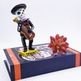 thumbnail image 3 of Happydeer Black Mariachi Band Skeleton Statue Halloween Day of The Dead Skull Figurine Resin Collectible Folk Musician Players Ornament for Home Decor (Type C), 3 of 13