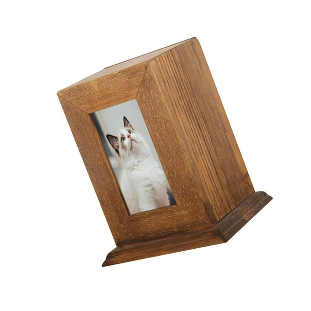 serony Pet Urn Ash Urns for Dogs Casket Memorial Keepsake Remembrance Funeral Dark Wood