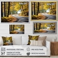 thumbnail image 4 of Designart "Scenic Route Autumn's Journey into the Forest III" Landscapes Framed Wall Art - Modern Yellow Road Bedroom Framed Canvas Wall Art, 4 of 6