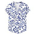 thumbnail image 5 of Ounisa Women's Loose V Neck Button Placket Drop Shoulder Sleeve Allover Print Casual Breathable Blouse, 5 of 5