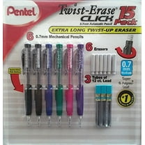 Pentel Twist-Erase Click 0.7mm Automatic Pencil, 15 Piece Pack