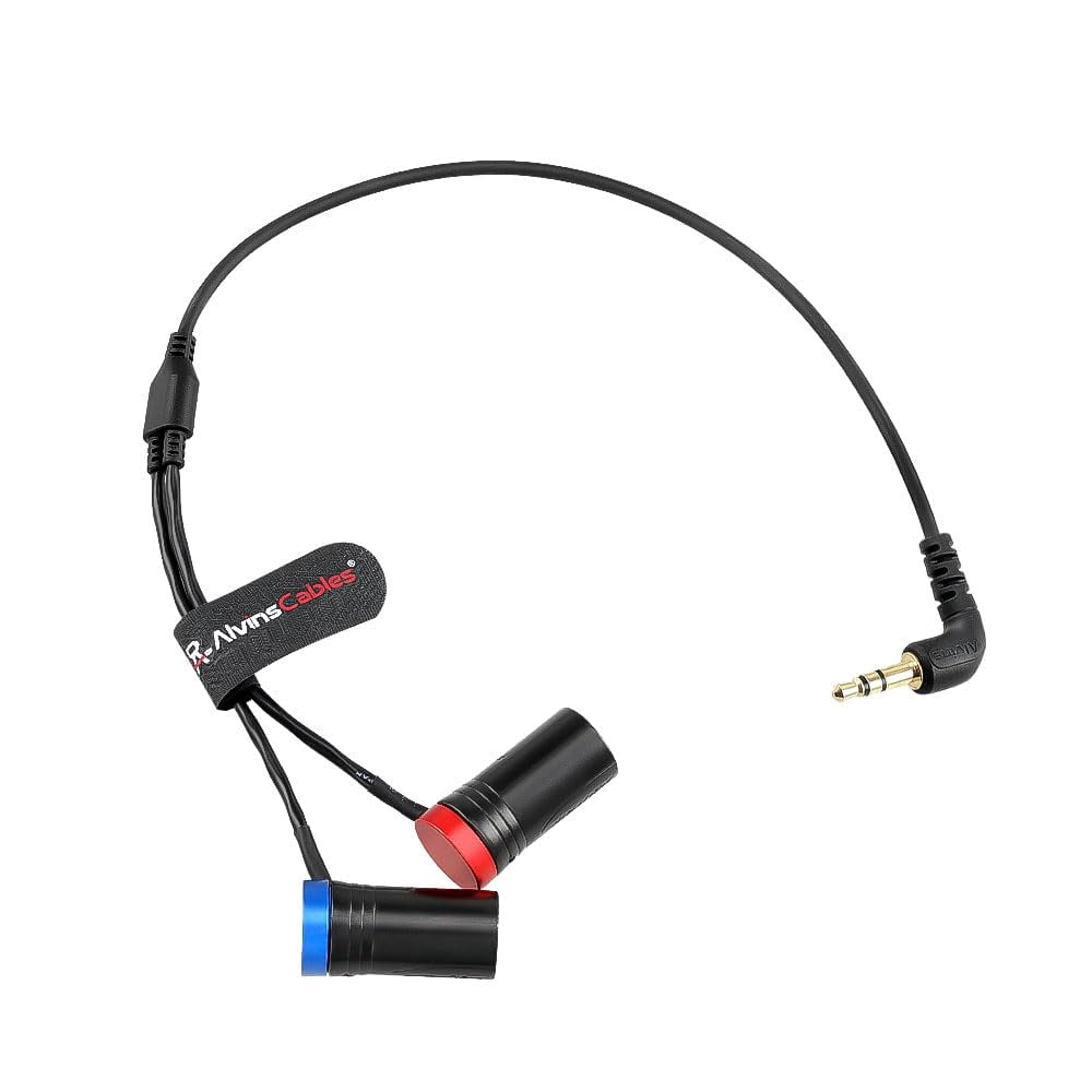 Alvin's Cables 3.5mm TRS to Dual XLR Male Y Splitter Cable, 1/8'' TRS to 2 Low Profile XLR 3 Pin Male Breakout Audio Cable for RØDE Wireless GO II MixPre Recorder unbalanced, 45cm|18inches