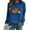 Blue, variant on EQWLJWE Long Sleeve Shirts for Women Clearance Fashion Women Comfortable Casual Squash Letter Printed Pullover Round-Neck Long Sleeve T-Shirt Blouse Tops Fall Clothes for Women