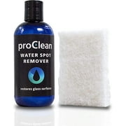 GlasWeld ProClean Hard Water Spot Remover Kit for Water Spots on Glass, Metal & More - Includes Applicator Pad - Water Stain Remover for Glass, Shower Door Cleaner & Car Window