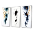 thumbnail image 3 of Designart "Heartbeat Rhapsody Turquoise and Gold Ink Cloud II" Abstract Painting Framed Wall Art Set Of 3 - Turquoise Modern Frame Canvas Set For Living Room Decor, 3 of 6