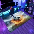 thumbnail image 3 of Sports Gamer Area Rugs, Soccer Theme Carpet, Washable Non Slip Low Pile Soft Rug for Bedroom Living Room Decor Mat 2ftx3ft, 3 of 8