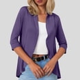 thumbnail image 2 of Hpapadks Cardigans for Women Trendy Formal Commuting Casual Solid 3/4 Sleeve Open Front Small Coat Shrugs for Women Dresses, 2 of 5