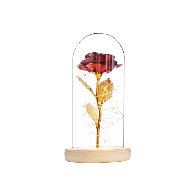 Eternal Rose Flower Rose Glass Dome Lámpara Led Decoración Para El Hogar Boda Navidad Día De San Valentín Methold HA027172-04