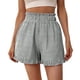 thumbnail image 1 of Pantalones Cortos de Cintura Elástica de las Mujeres de Cintura Alta Raya Suelta Pantalones Cortos, Moda Casual Pantalones de Poliéster para el Hogar Y el Uso Diario, las Mujeres de Lavado de Manos, 1 of 5