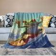 thumbnail image 2 of JEUXUS Frog Blanket Cool Frogs Surfing on Ice Waves Cute Anime Flannel Throw Blankets Soft Cozy Couch Bed Living Room Travel Picnic Christmas Valentine's Decor Gifts for Kids Adults, 2 of 6