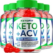(5 Pack) Keto Fit ACV Gummies Advanced Weight Loss, Ketofit Gummies, 1000MG Keto+ ACV Apple Cider Vinegar Folate Vitamin Supplement (300 Gummies)