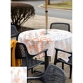 thumbnail image 4 of Outdoor Tablecloth with Umbrella Hole and Zipper, Coastal Square Table Cloth 60x60 Inch Waterproof Tablecloth, Orange Brown Coral Starfish Jellyfish Seahorse Picnic Table Cover for Patio Camping, 4 of 7