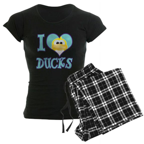 CafePress - I Love (Heart) Ducks - Women's Dark Pajamas