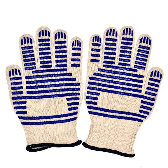 TELOLY Oven Mitts 300°C Heat Resistance Oven Gloves Insulating Cotton Material Heat Resistant Gloves for Grilling&Baking,White