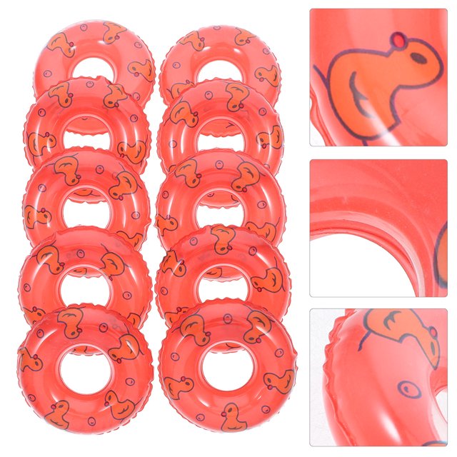 OULII Lot de 10 Anneaux de Natation Décoratifs Rouge Circulaire PVC pour Enfants et Amateurs de Bricolage en Diverses Occasions