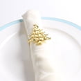thumbnail image 3 of Decorative Reindeer Snowflake Christmas Tree Holiday Rhinestone Metal Napkin Rings - Set of 4 (Gold-Plated Christmas Tree), 3 of 5