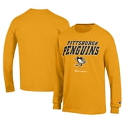 Men's Champion Gold Pittsburgh Penguins Long-Sleeve Jersey T-Shirt