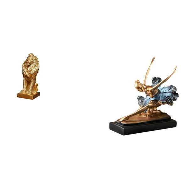 Estatua De Escultura De León, Adorno De Mesa Coleccionable, Figura Artística, Decoración Para Oficina, Hogar, Estantería, Regalo De Cumpleaños, Figura De Adorno De Bailarina De Ballet,