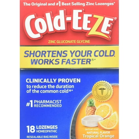 COLD-EEZE Lozenges Natural Tropical Orange 18 Each