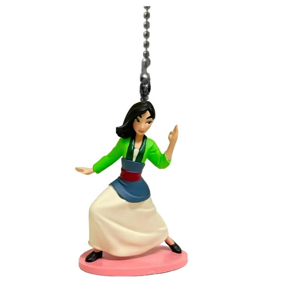 Playful Mulan Princess In Action PVC Fan Lamp Light Pull Chain Figure Figurine