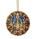 thumbnail image 2 of Adorno navideño de acrílico | Colgante redondo texturizado para coche, hogar y oficina | Elemento decorativo colgante para decoración navideña, cumpleaños y regalos de inauguración | 8 cm de diámetro, 2 of 2