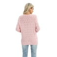 thumbnail image 2 of Baywell Women's Long-Sleeve Knit Button Down Cardigan Sweater, Pink, US 12, 2 of 6