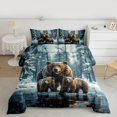 thumbnail image 2 of Castle Fairy Safari Bears Full Size Comforter Sets 3-Piece for Boys Girls,Winter Jungle Animal Bedding Comforter Set,Woodland Wildlife Lightweight Bedding Sets,Luxury Bedroom Decor,Reversible, 2 of 8