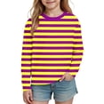 thumbnail image 6 of fatyb Kids Striped Long Sleeve Shirts for Boys Girls Color Block Casual Tops Lightweight Crew Neck Tees, 6 of 7