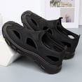 thumbnail image 3 of pwidon Men's Closed Toe Mesh Hiking Sandals Slip On Non Slip Thick Rubber Sole Outdoor Summer Walking Shoes Black 44, 3 of 6