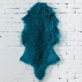 thumbnail image 1 of Teal Mongolian Lamb Fur Rug, 1 of 1