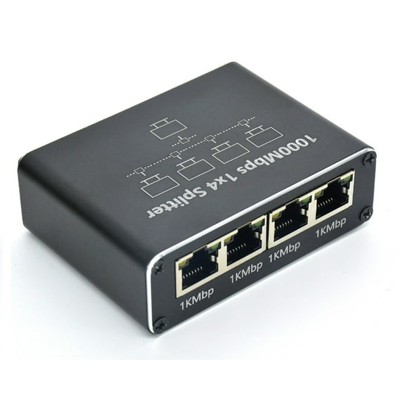 Gigabit Ethernet Splitter 1 in 2 3 4 Out RJ45 Port,1000Mbps Fast Speed Stable Networking Splitter for Home and Office