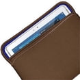 thumbnail image 3 of Slim Neoprene Laptop Sleeve & Tablet Bag, Premium 10.6 Inch Reversible Water Resistant Shockproof Sleeve Case Bag Pouch with Accessory Pocket for Tablets, Netbook, eBook - Chocolate Brown/Teal Blue, 3 of 5