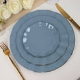 thumbnail image 3 of 10 Ocean Blue 6" Round Disposable Salad Dinner Plastic Plates Gold Wavy Trim Wedding Party Tableware, 3 of 5
